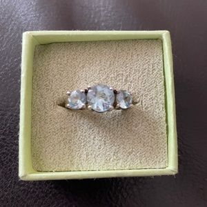 Three Stone Aquamarine ring Size 5